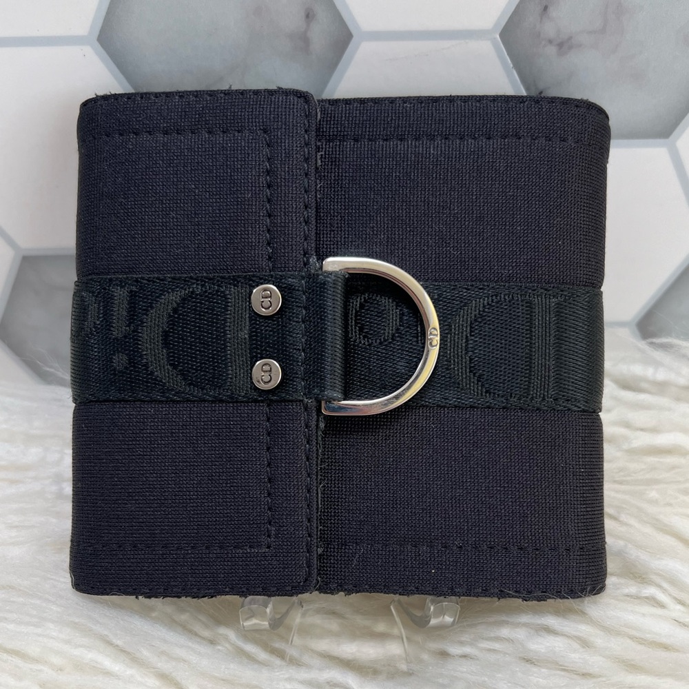 EUC Christian Dior Compact Canvas Wallet